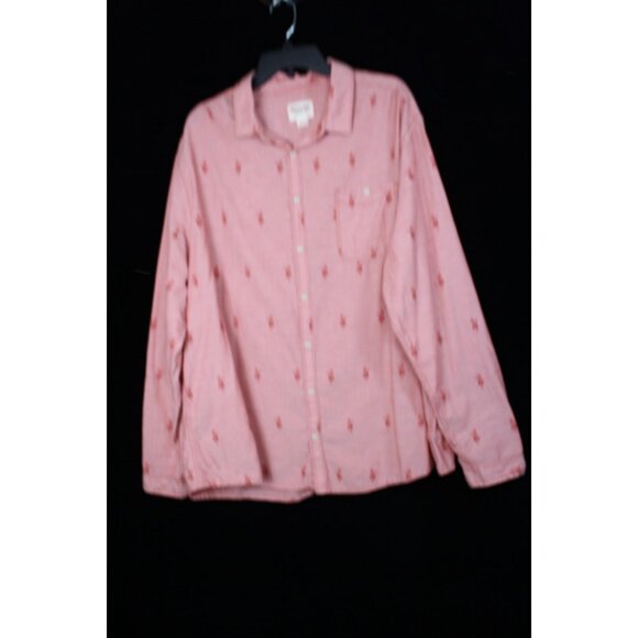 Mossimo Supply Co. Mens Pink Button-Up Shirt W/ Red Pattern Size XXL - Picture 3 of 4